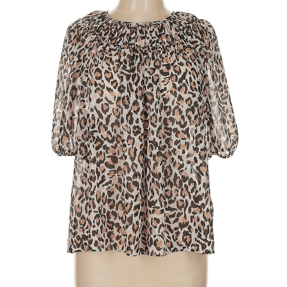 Banana Republic Animal Print Blouse - Black and Brown